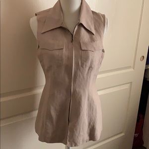 Tan Fitted Vest by Poetic - Size 8
